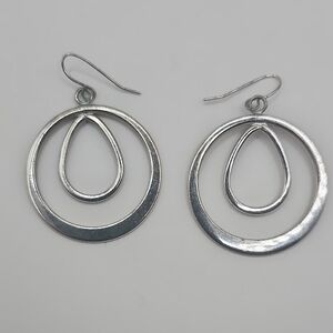 Silver Geometric Dangle Earrings